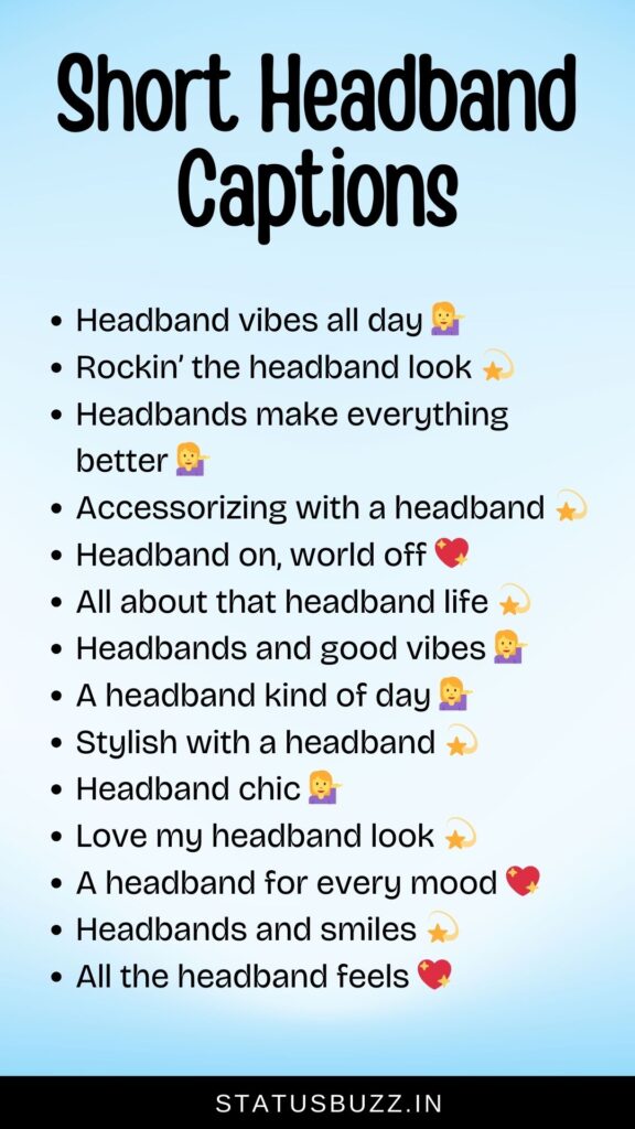 short headband captions for instagram