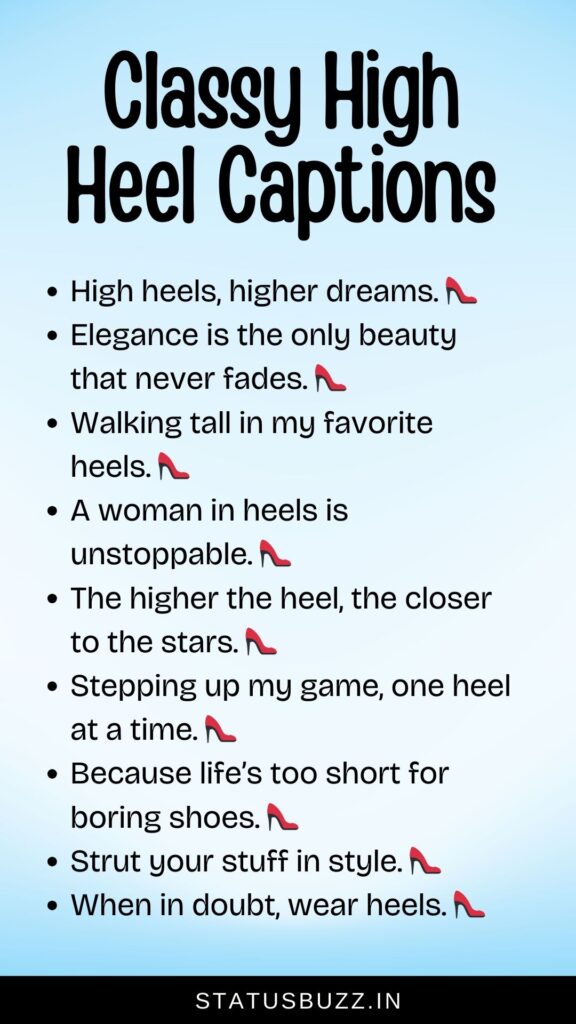 classy high heel captions for instagram