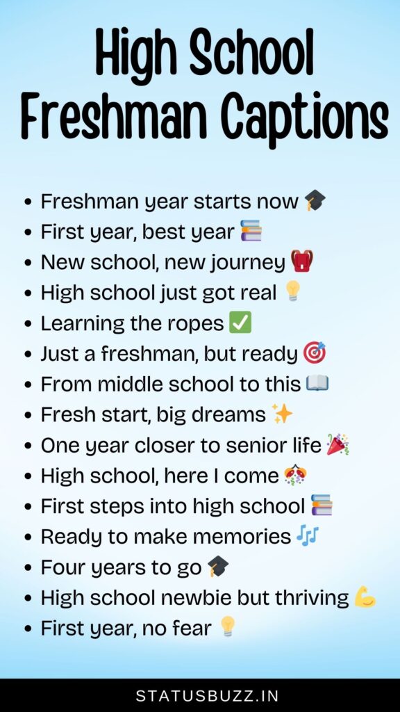high school freshman captions
