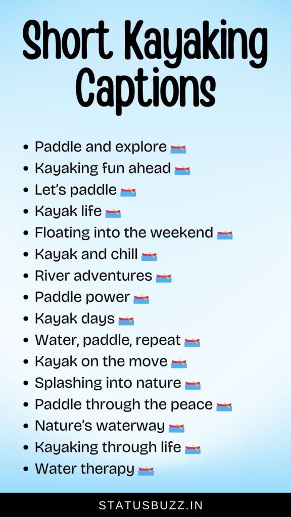 short kayaking captions for instagram