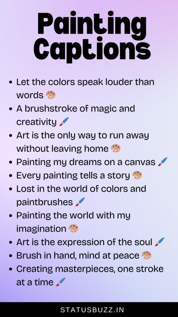 painting captions for instagram