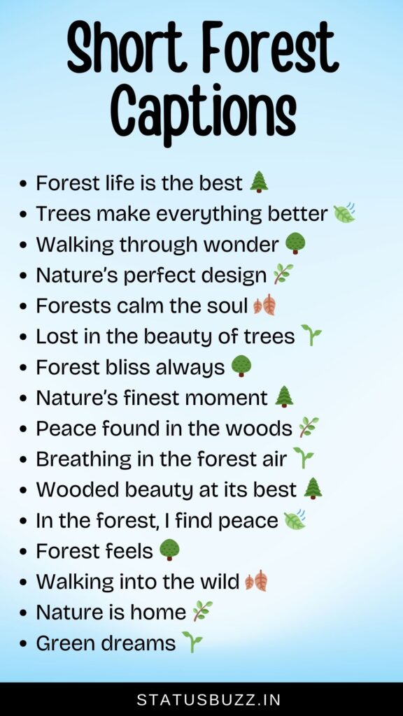 short forest captions