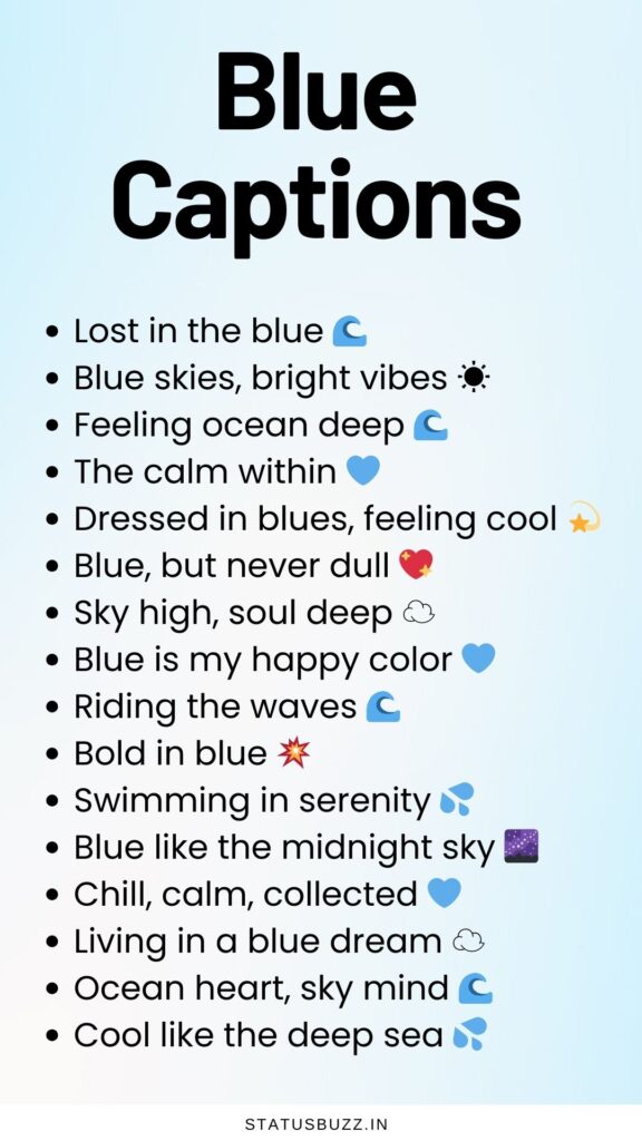 blue captions