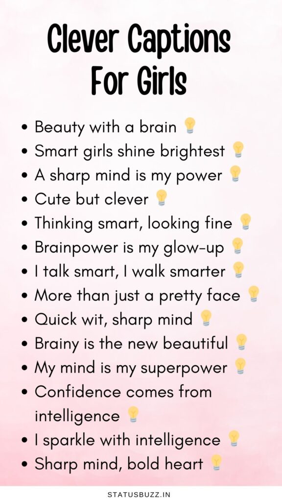 clever captions for girls