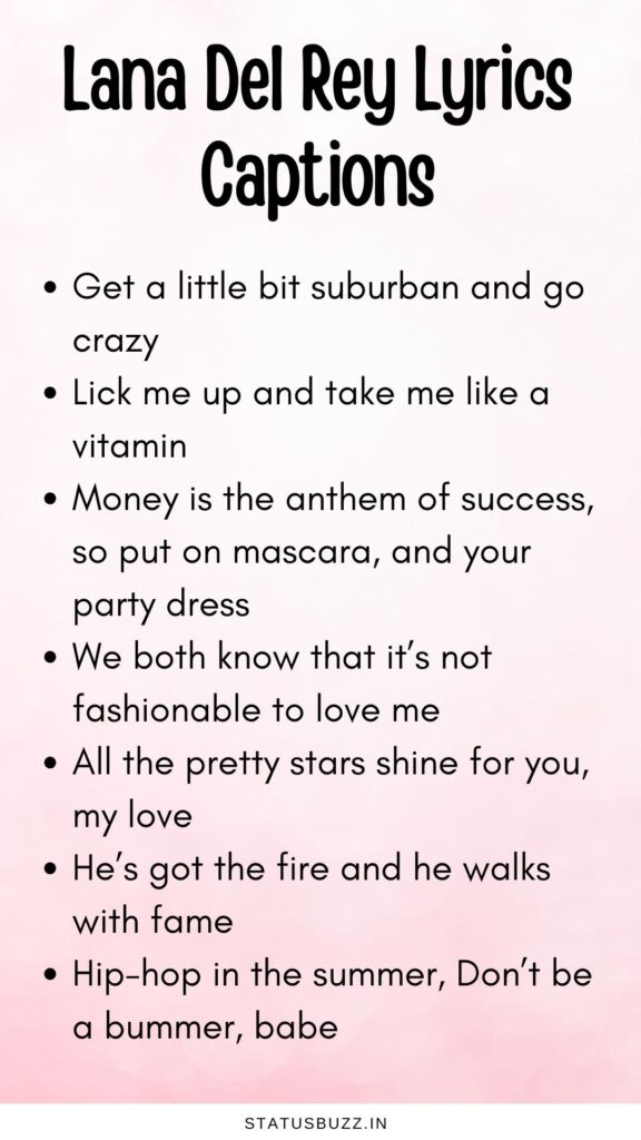 lana del ray lyrics captions