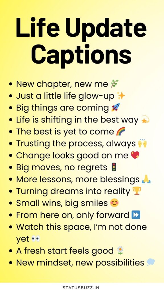 life update captions