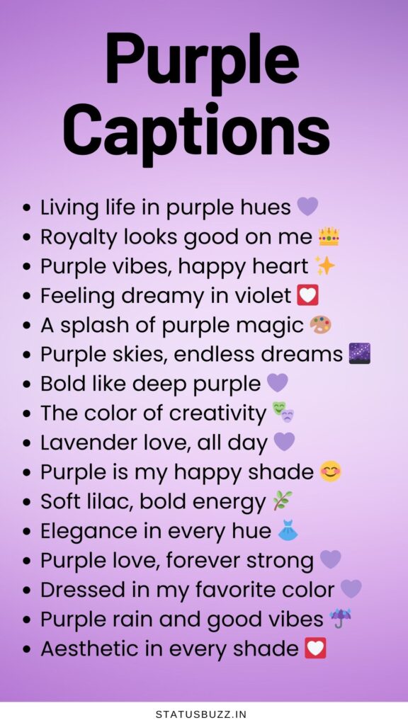 purple captions