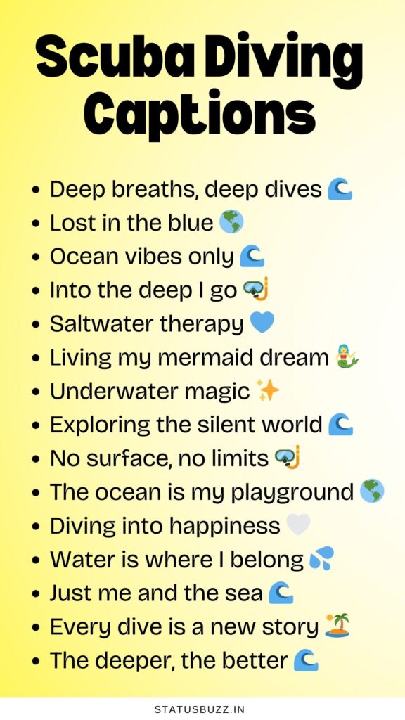 scuba diving captions