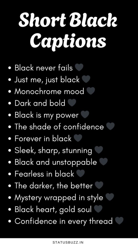 short black captions