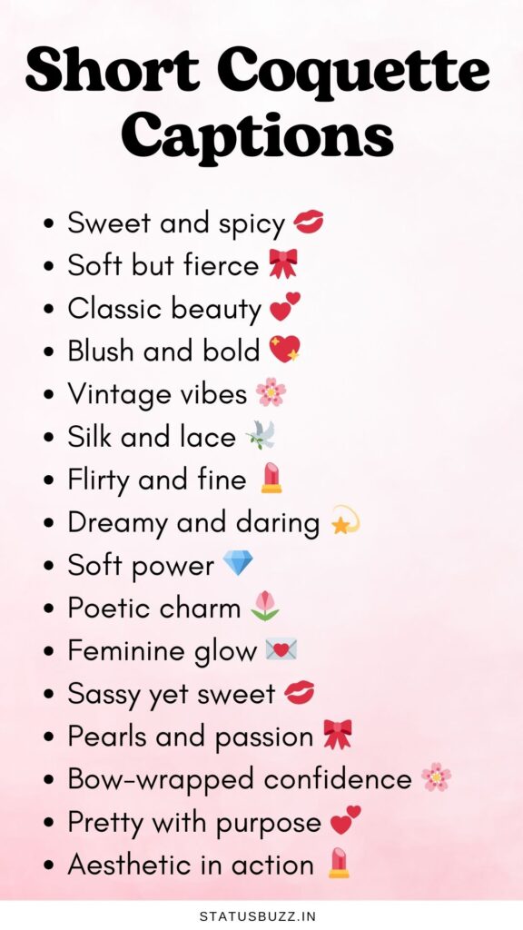 short coquette captions