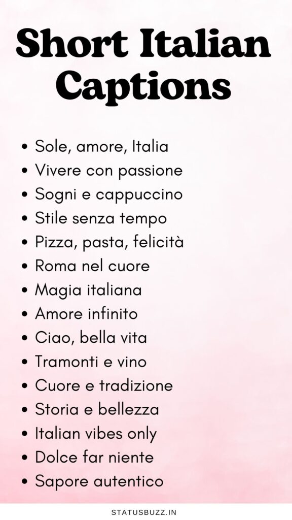 short italian captions