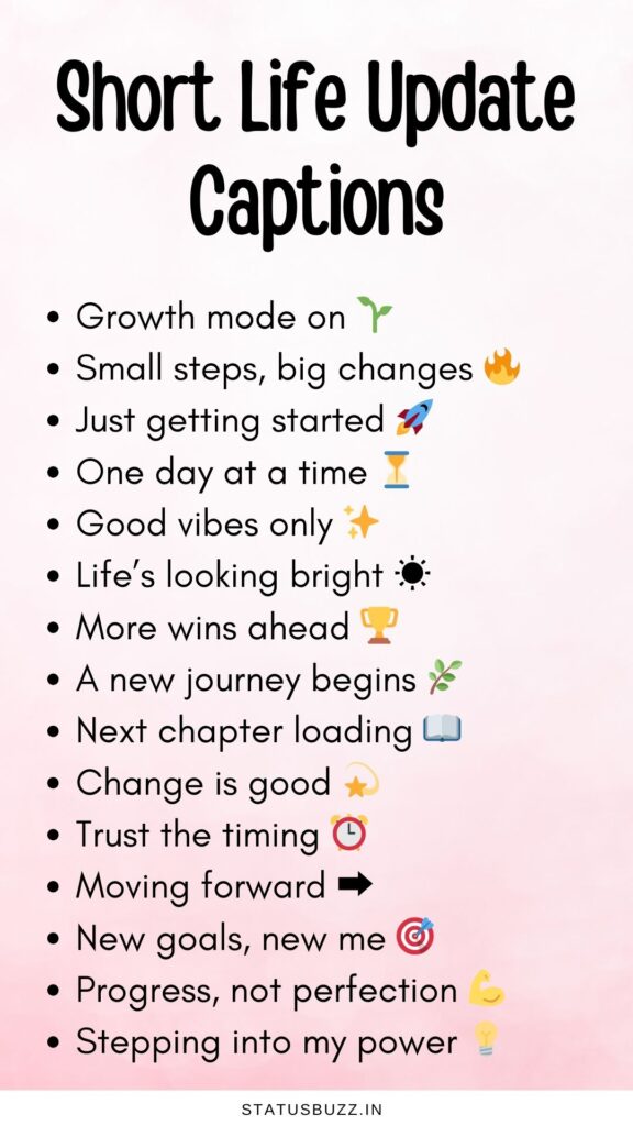short life update captions