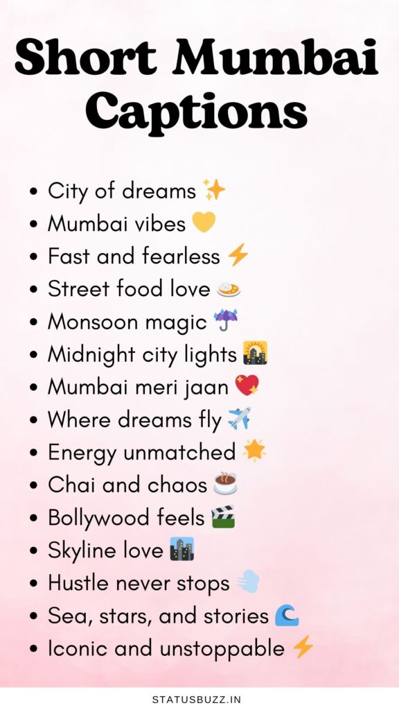 short mumbai captions
