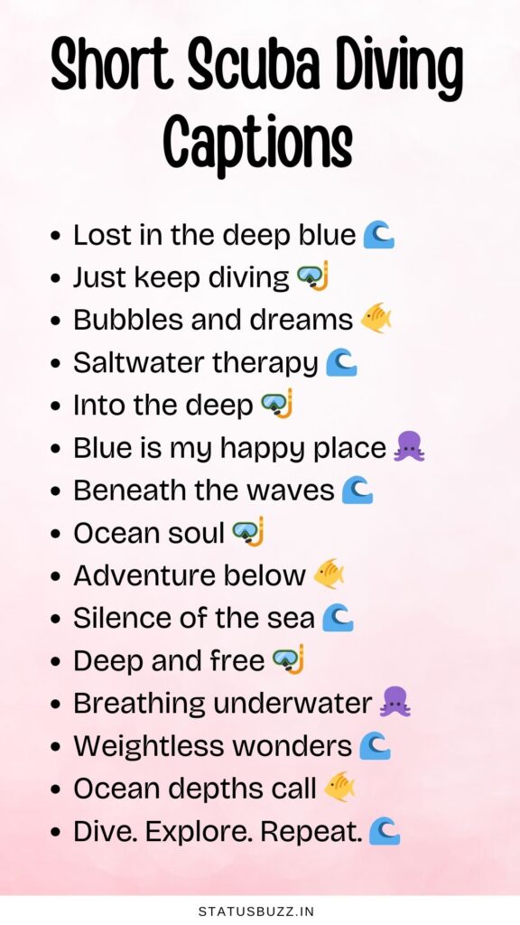 short scuba diving captions