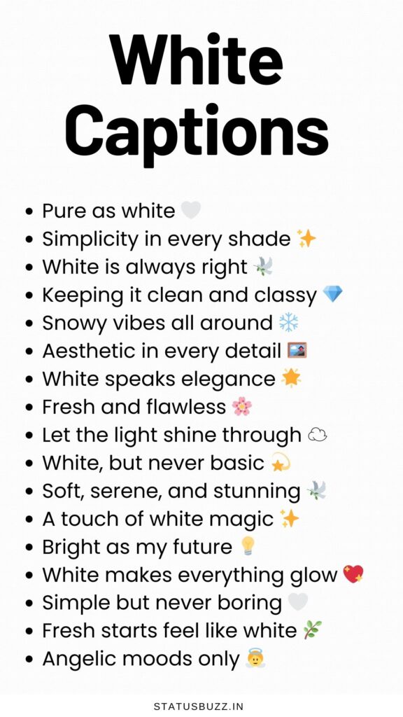 white captions