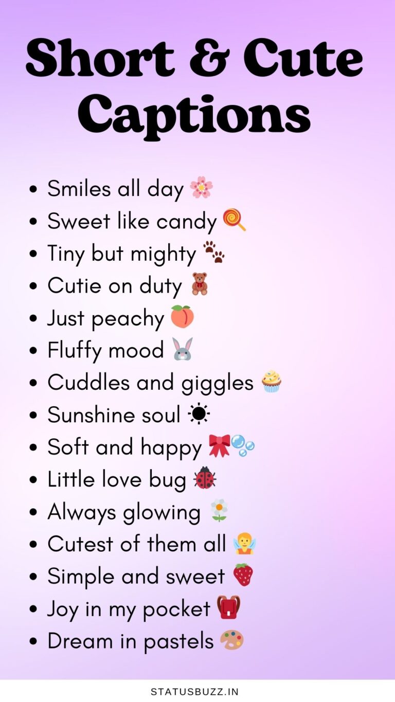 300+ Cute Captions For Instagram - StatusBuzz