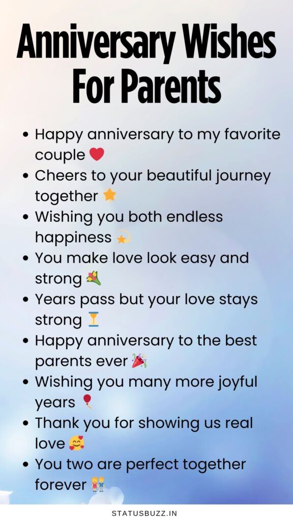Anniversary Wishes for Parents