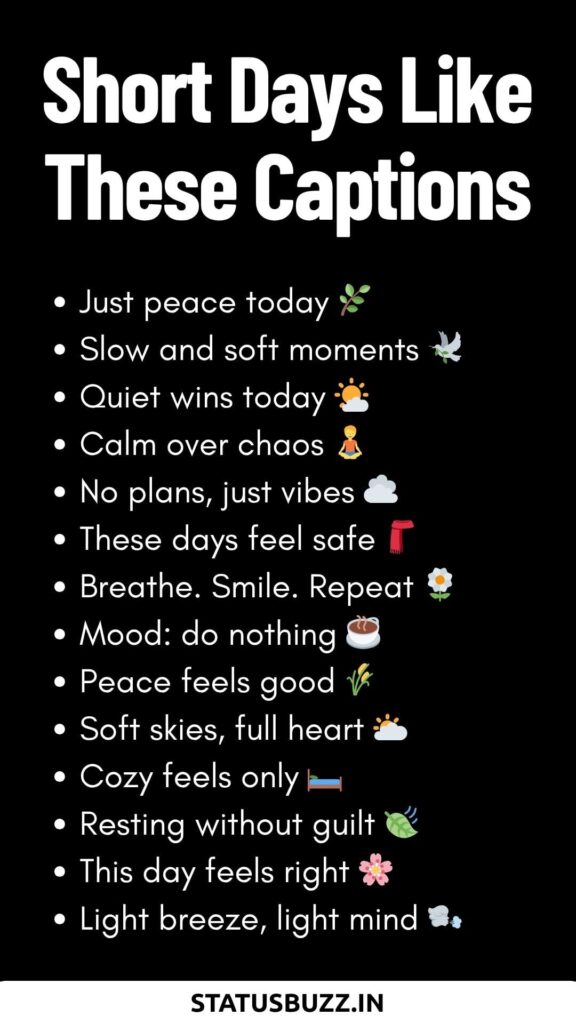 short Days Like These Captions For Instagram