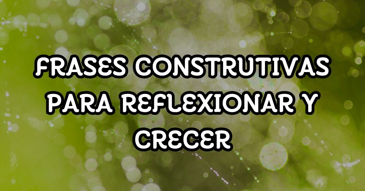 Frases construtivas para reflexionar y crecer