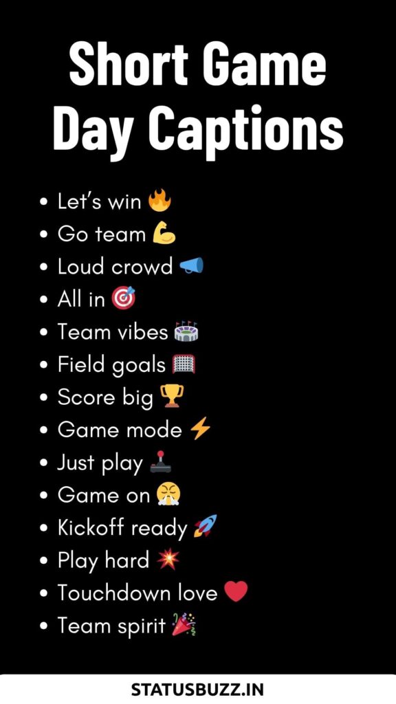 Short Game Day Captions