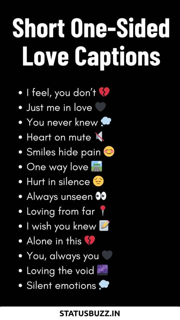 one sided love captions