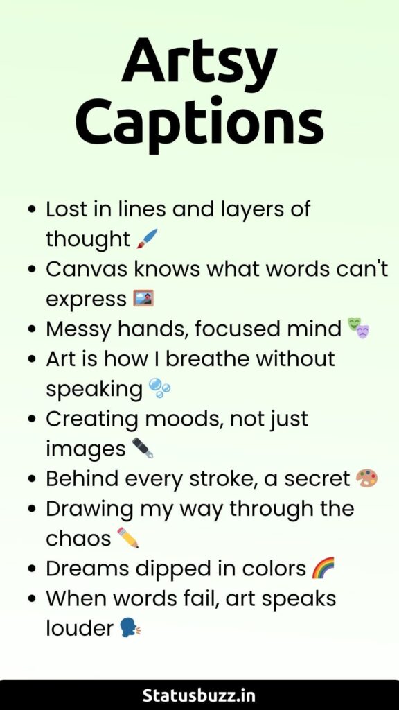 artsy captions
