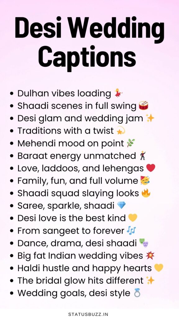 desi wedding captions
