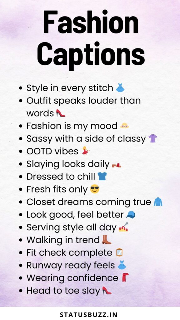 fashion captions