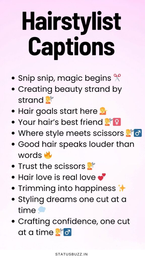 hairstylist captions