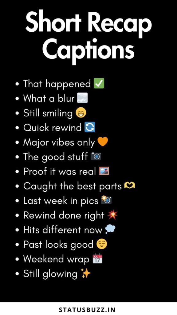 short recap captions