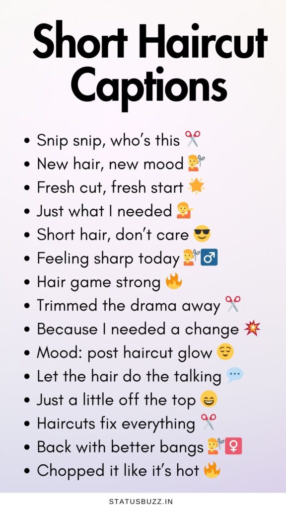 short haircut captions