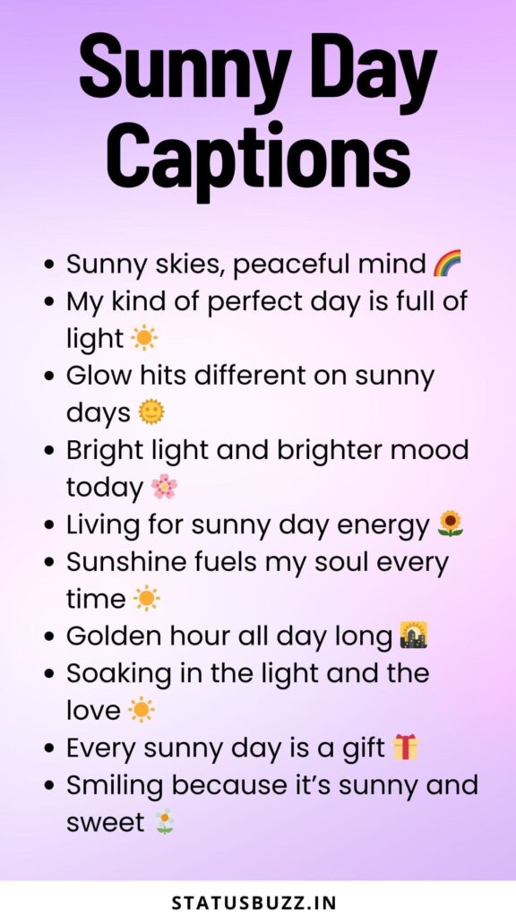 sunny day captions
