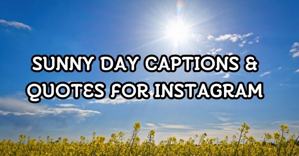 sunny day captions and quotes for instagram