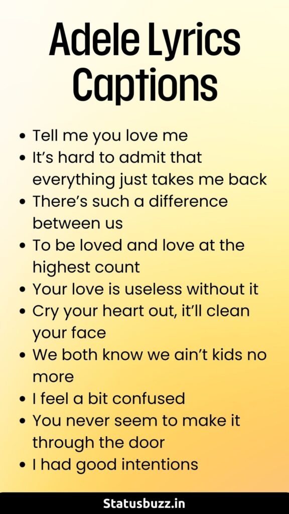 Adele Lyrics Captions
