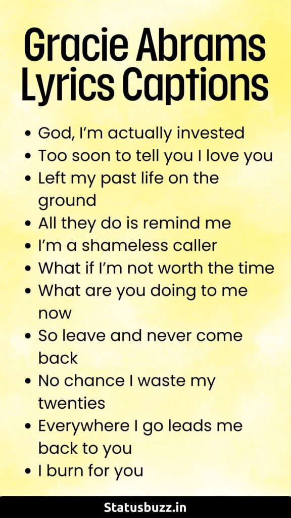 Gracie Abrams Lyrics Captions