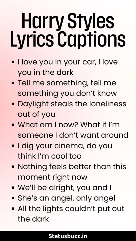 Harry Styles Lyrics Captions