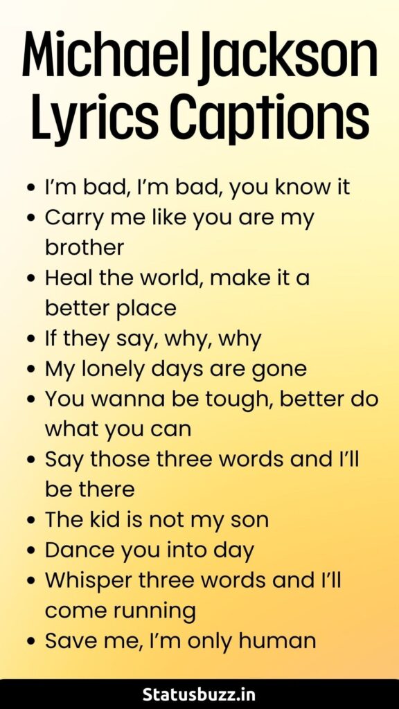 Michael Jackson Lyrics Captions