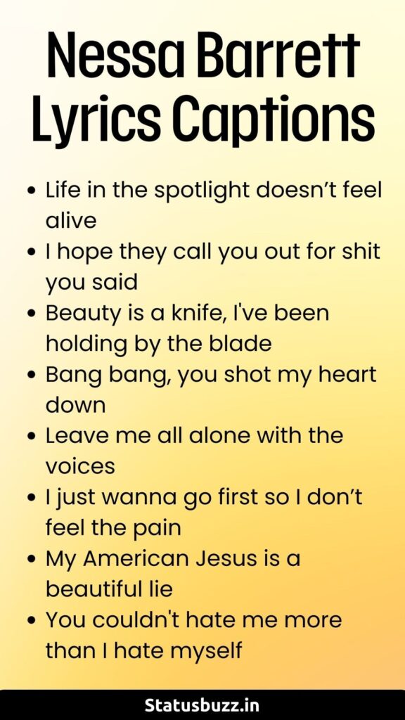 Nessa Barrett Lyrics Captions