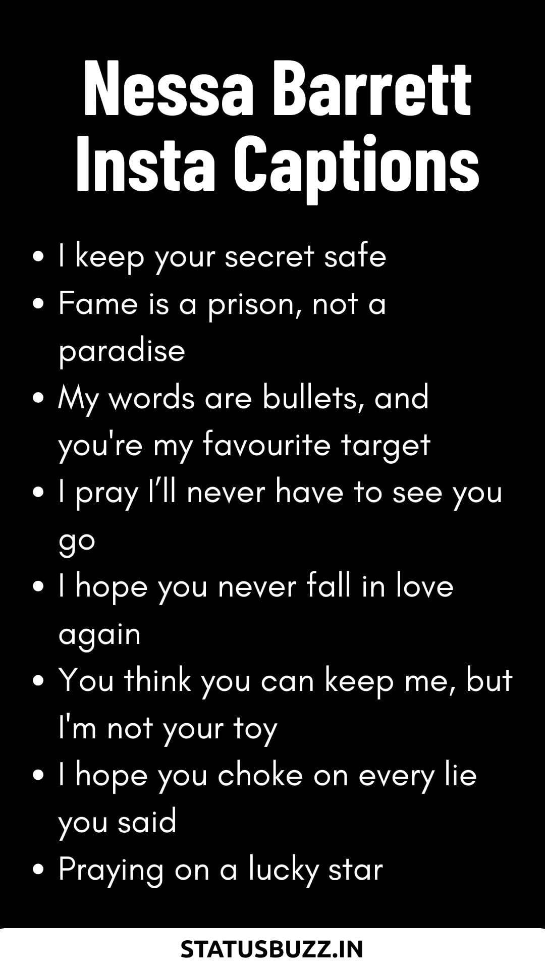 35 Nessa Barrett Lyrics Captions & Quotes - StatusBuzz