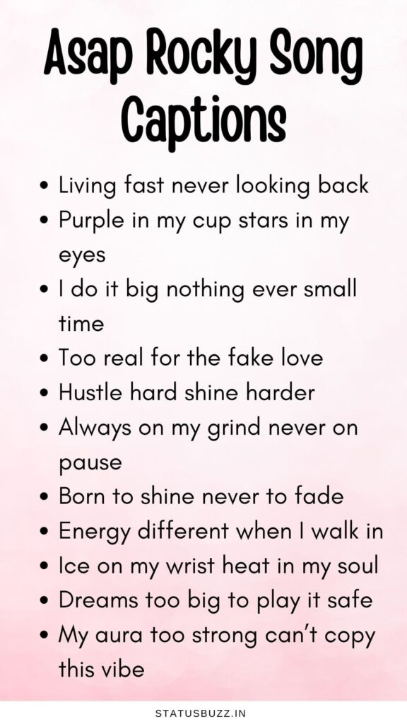 60+ Asap Rocky Lyrics Captions & Quotes StatusBuzz