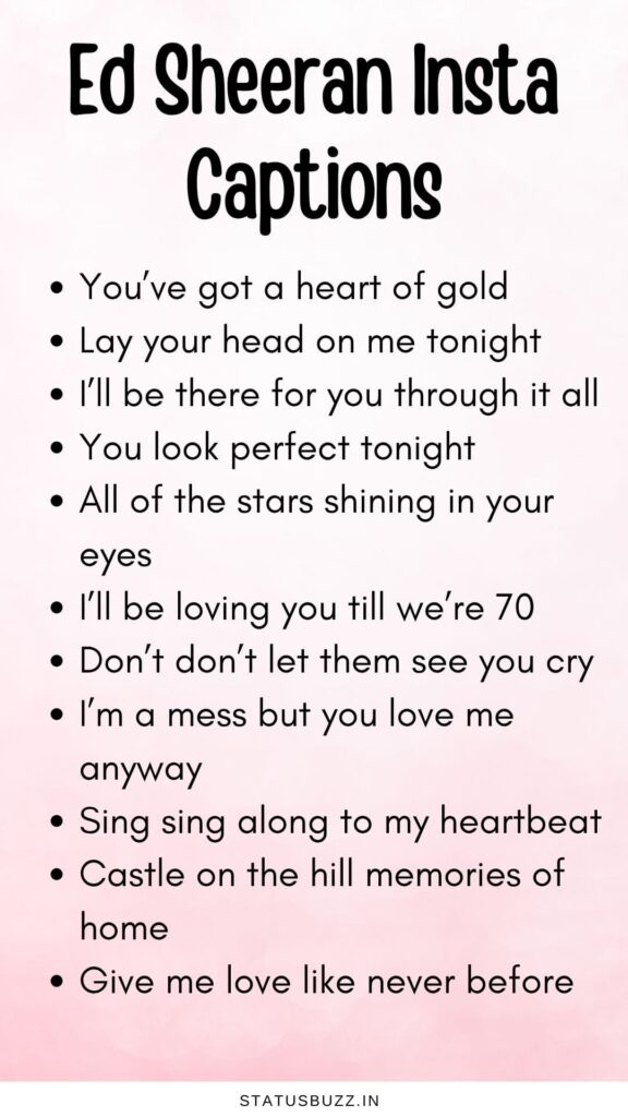 Ed Sheeran Lyrics Captions