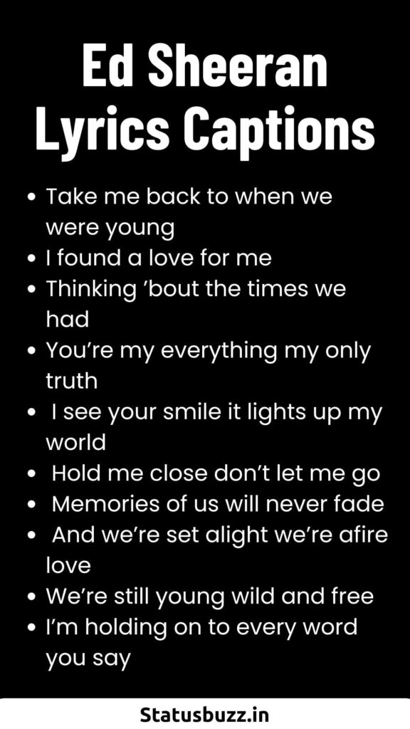 Ed Sheeran Lyrics Captions