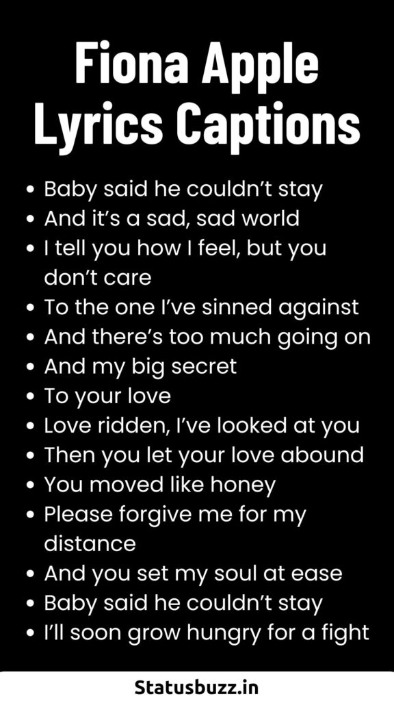 Fiona Apple Lyrics Captions