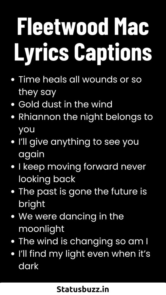 Fleetwood Mac Lyrics Captions
