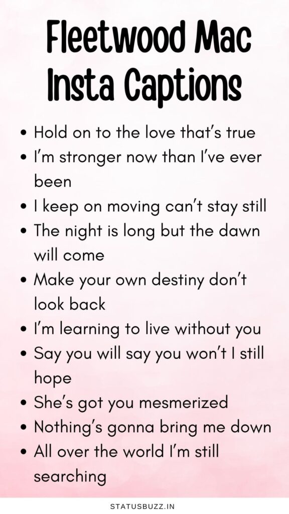 Fleetwood Mac Lyrics Captions
