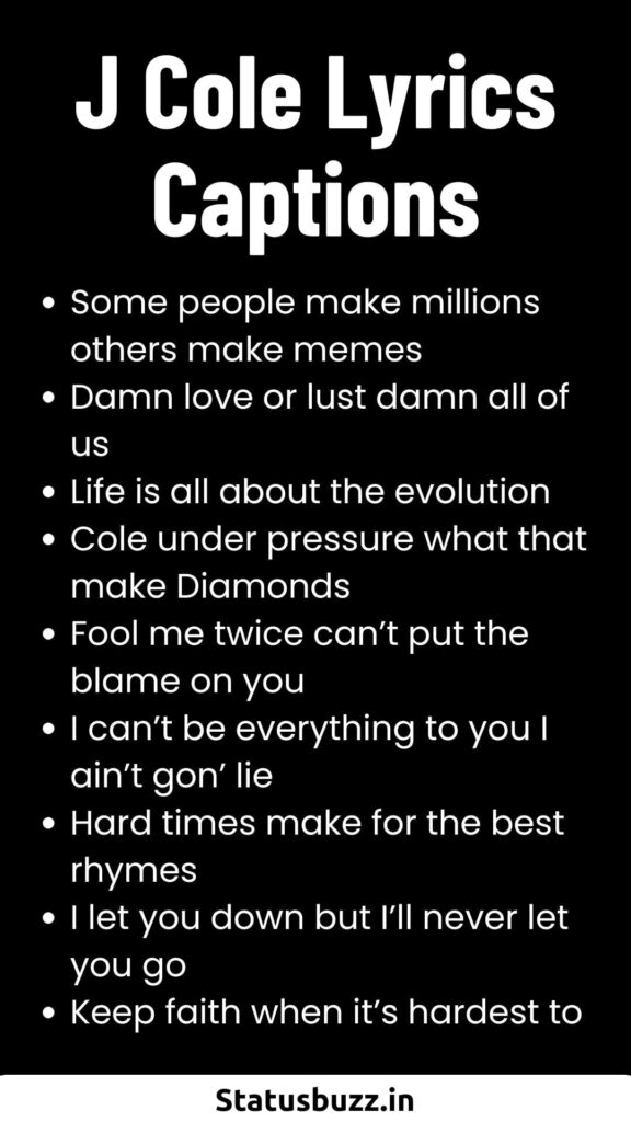 J Cole Lyrics Captions