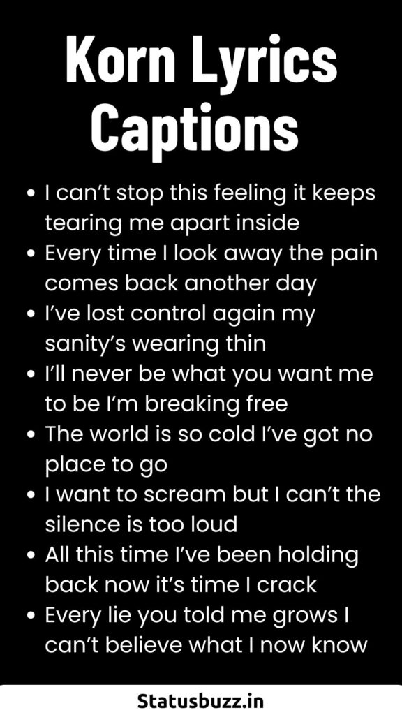 Korn Lyrics Captions