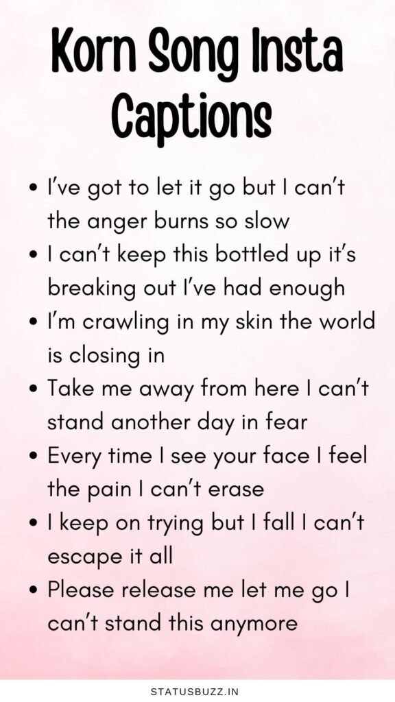 Korn Lyrics Captions