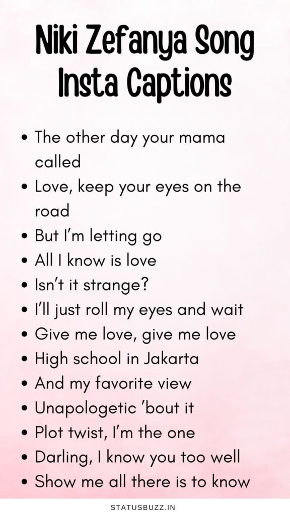 Niki Zefanya Lyrics Captions