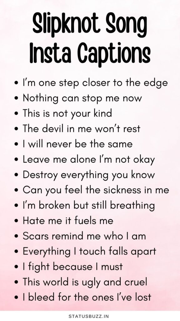 Slipknot Lyrics Captions